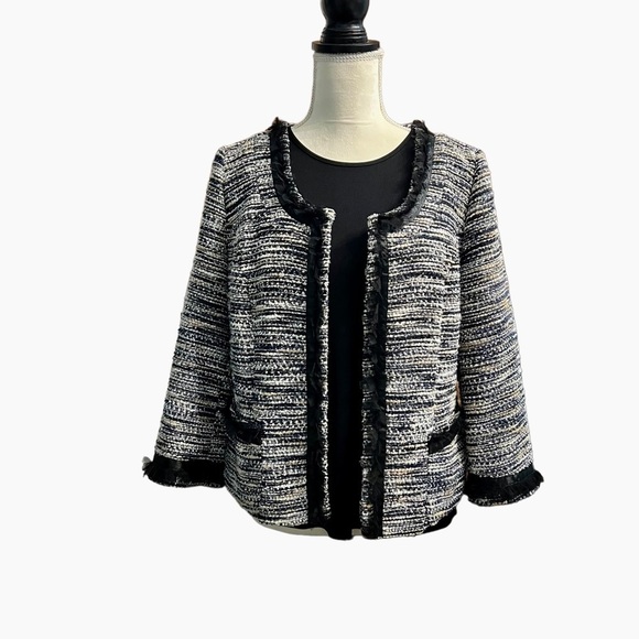 INC International Concepts (EUC) 3/4 sleeve Tweed Blazer Size XL - Picture 6 of 11